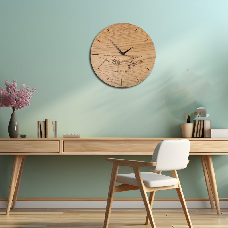 Doğal Ahşap Duvar Saati